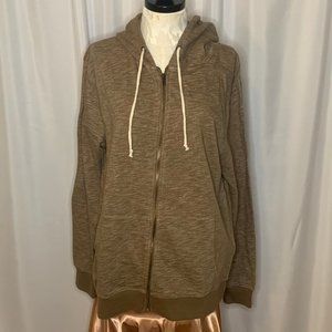 THEO+LEIGH Women's Large Brown Zipper Hoodie